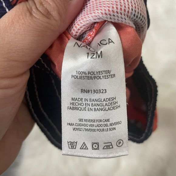 NAUTICA Boys Shorts Size 12 Months Red Sailboats Navy Summer Vacation Nautical - Picture 6 of 8